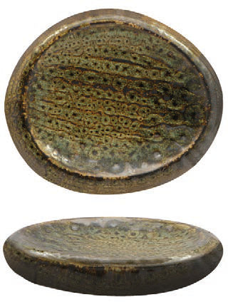 MATHERIA GREEN-PIATTO ALTO OVALE CM.26X22