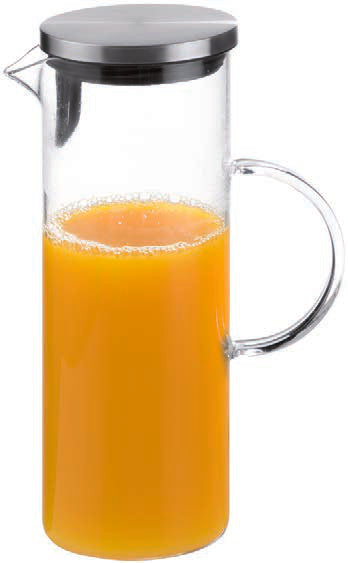 CARAFFA VETRO TAPPO INOX LT.1,5 CM.9,5XH.27 10764