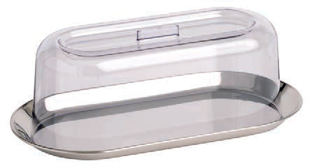 VASSOIO OVALE INOX+COP SAN CM30X15,5 H.10,5 00828