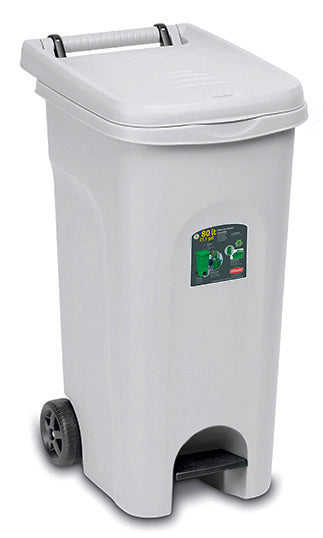 URBAN ECO SYSTEM-BIDONE LT.80 BIANC C.PEDALE 25604