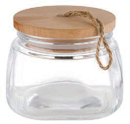 WOODY-VASO VETRO TAPPO LEGNO LT1 CM14X14 H11 82255