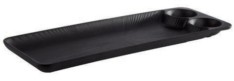 NERO-VASSOIO RETT. MELAM 41X15 CON 2 INCAVI 85097