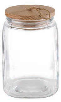 WOODY-VASO VETRO TAPPO LEGNO LT2,5 CM.14X14 H.21,5