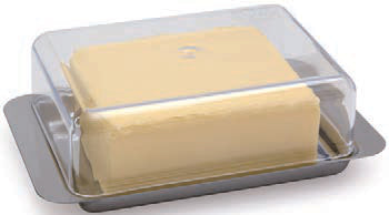 PORTABURRO INOX COPERCHIO PLASTICA CM 16X9,5H5,5