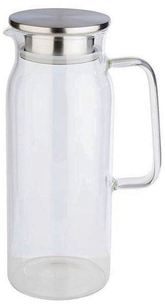 CARAFFA VETRO D10H26-L 1,5 COP.INOX BECC.ANTIGOCC.