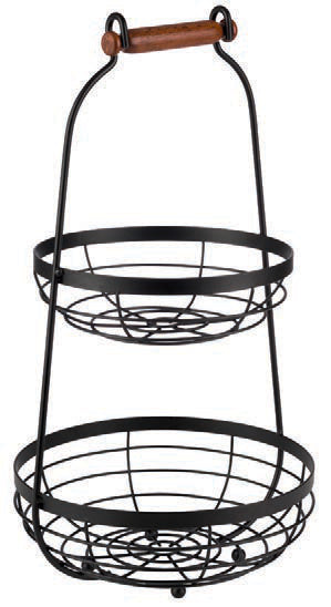 BUFFET ALZATA 2 CESTINI CM 26H48 METAL.NERO-LEGNO