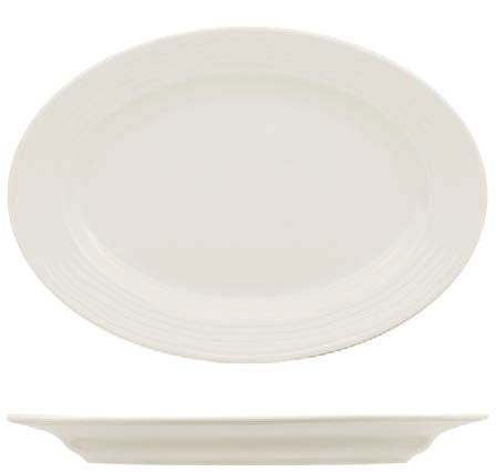 ECLIPSE-PIATTO OVALE CM 32X22 A FALDA- ALLUMINA