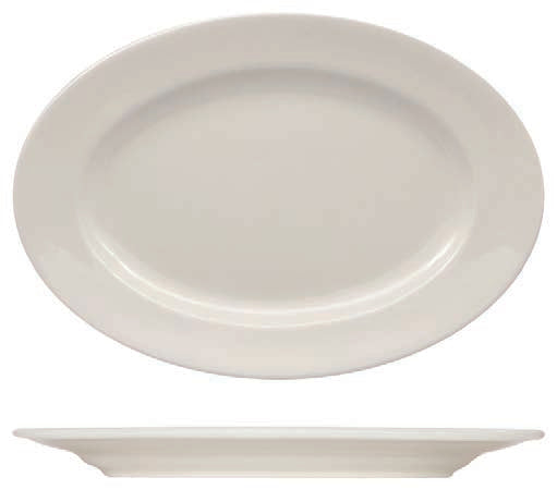 PRIME- PIATTO OVALE CON FALDA CM 38X26,5 -ALLUMINA