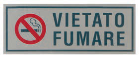 CF.2 TARGHE ADESIVE STAMPATE 15X6 VIETATO FUMARE