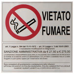 CF.2 TARGHE ADESIVE VIETATO FUMARE CM 19,5X19,5