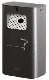 POSACENERE MURALE ACCIAIO VERN.NERO 17,5X10,5XH34