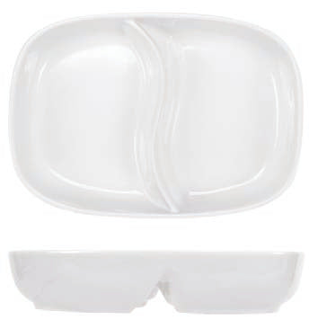 JUSTWHITE-PIATTO 2 SCOMPARTI 20,3X14,2X4,3 HP7441