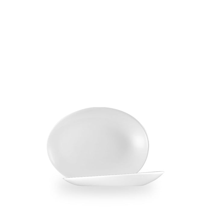 White Ovale Orb Piatto 8X6" Box 12 - WH OR8 1